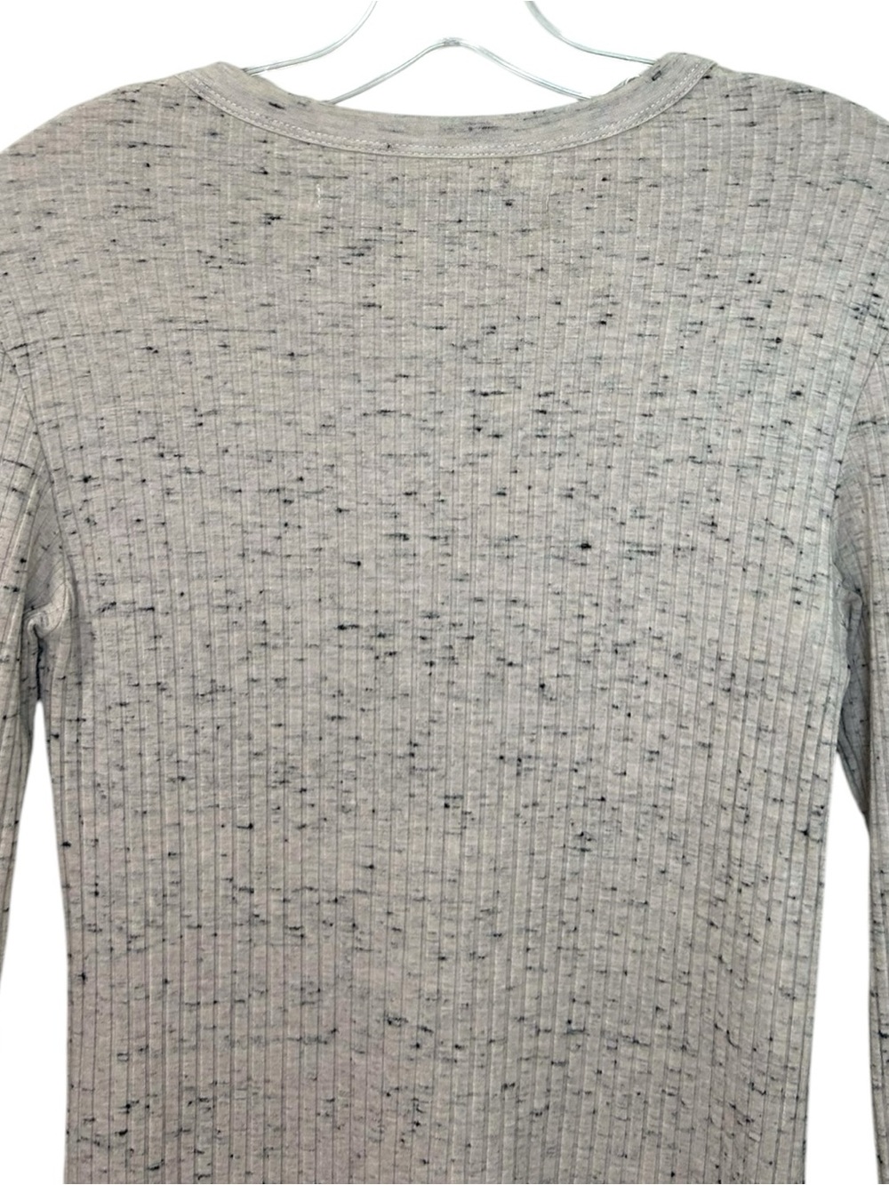 Enza Costa Women's  'Baseball Crew' Long Sleeve Top Ribbed, Natural Beige, Small - Picture 8 of 11